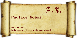 Paulics Noémi névjegykártya